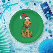 Max der Hund mit Santa-Hut Pappteller (Party)