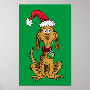 Max der Hund mit Santa-Hut Poster