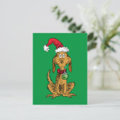 Max der Hund mit Santa-Hut Postkarte (Stehend Vorderseite)