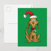 Max der Hund mit Santa-Hut Postkarte (Vorne/Hinten)