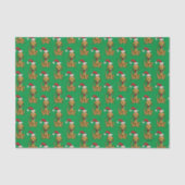 Max der Hund mit Santa-Hut Seidenpapier (Vorderseite)