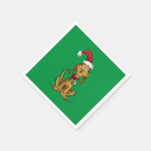 Max der Hund mit Santa-Hut Serviette (Ecke)