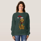 Max der Hund mit Santa-Hut Sweatshirt (Vorne ganz)