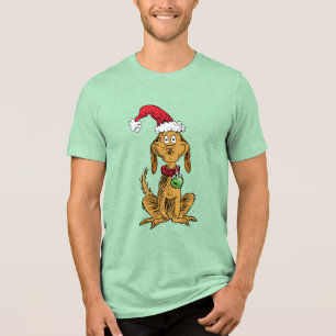 Max der Hund mit Santa-Hut Tri-Blend Shirt