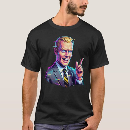 Max Headroom futuristisches T-Shirt (Vorderseite)