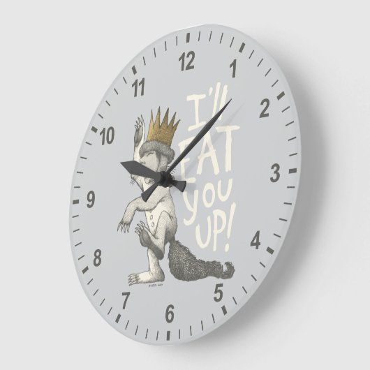 Max | Ich werde dich aufessen! Große Wanduhr (Winkel)