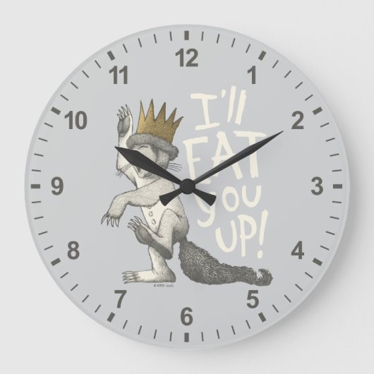 Max | Ich werde dich aufessen! Große Wanduhr (Vorderseite)
