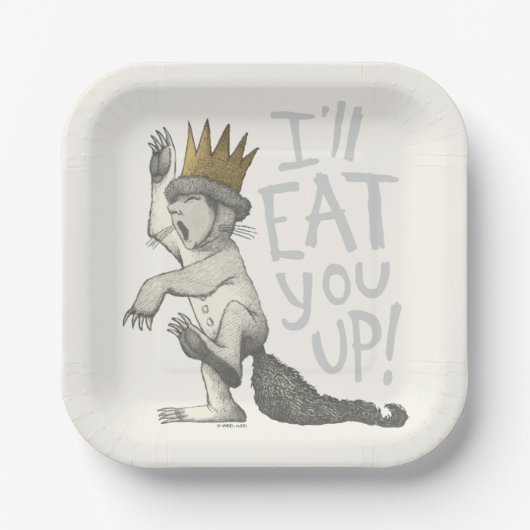 Max | Ich werde dich aufessen! Pappteller (Vorderseite)