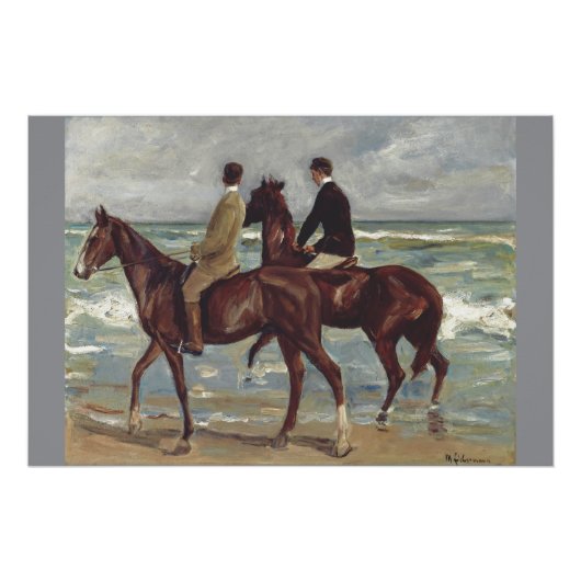 Max Liebermann: Zwei Reiter am Strand Kunst Poster (Vorderseite)