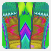 MAX ~ Multicologe 3D ~ Quadratischer Aufkleber (Vorderseite)