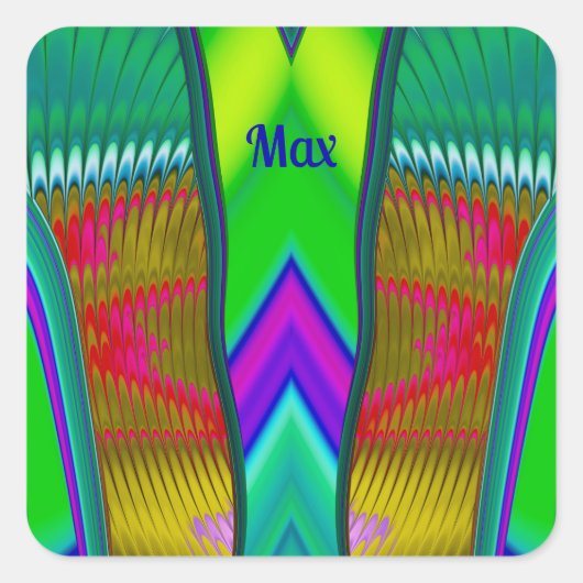 MAX ~ Multicologe 3D ~ Quadratischer Aufkleber (Vorderseite)