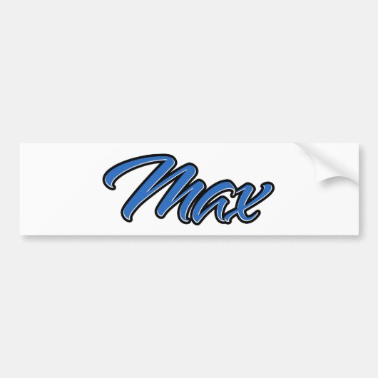 Max Name blue Aufkleber Sticker Autoaufkleber (Vorne)