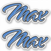 Max Name blue Aufkleber Sticker Stickerset (Vorderseite)