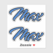 Max Name blue Aufkleber Sticker Stickerset (Blatt)