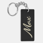 Max Name whitegold Schlüsselanhänger Anhänger (Vorderseite links)