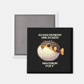 Max Puff erreichte Pixel Pufferfish Retro Gamer Ar Magnet (Vorderseite/Rückseite)