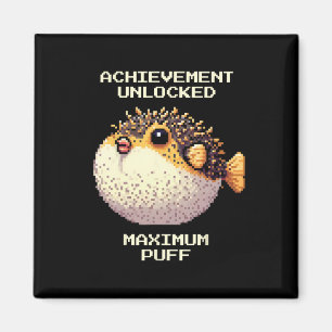 Max Puff erreichte Pixel Pufferfish Retro Gamer Ar Magnet