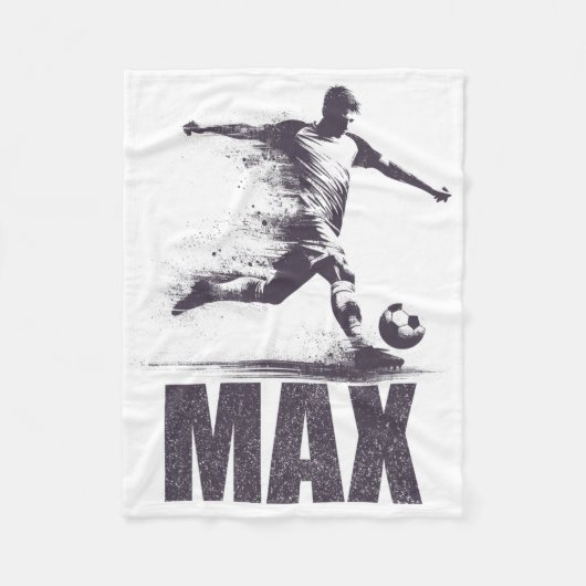 Max Soccer Boys Personalized First Name Max  Fleecedecke (Vorderseite)