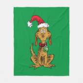 Max the Dog in Santa Hat Fleecedecke (Vorderseite)