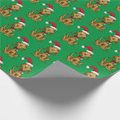 Max the Dog in Santa Hat Geschenkpapier (Ecke)