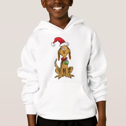 Max the Dog in Santa Hat Hoodie (Vorderseite)