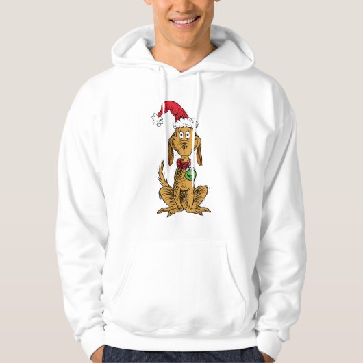 Max the Dog in Santa Hat Hoodie (Vorderseite)