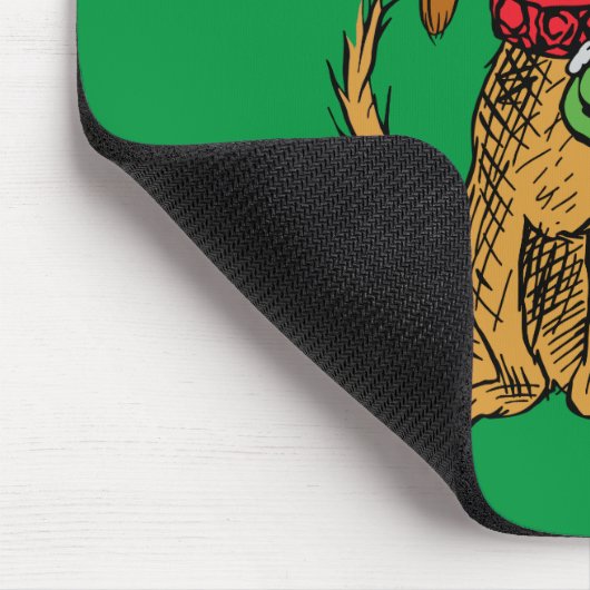 Max the Dog in Santa Hat Mousepad (Ecke)