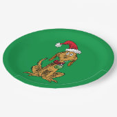 Max the Dog in Santa Hat Pappteller (Schrägansicht)