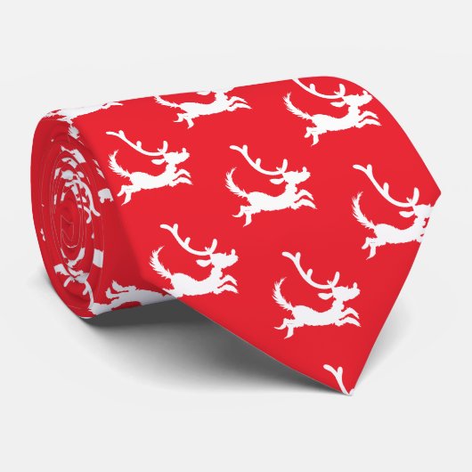 Max the Reindeer Silhouette Krawatte (Gerollt)