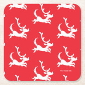 Max the Reindeer Silhouette Rechteckiger Pappuntersetzer (Vorderseite)