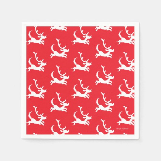 Max the Reindeer Silhouette Serviette (Vorderseite)
