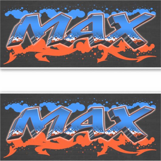 Max Vorname Name Graffiti Aufkleber Sticker (Vorderseite)