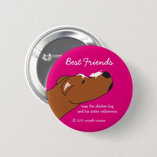 Max & Willamena Best Friends 2 1/4" Schaltfläche Button (Vorne & Hinten)