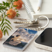 Maxfield Parrish Air Castles 1904 Vintage Fantasy  Schlüsselanhänger (Vorderseite rechts)