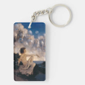 Maxfield Parrish Air Castles 1904 Vintage Fantasy  Schlüsselanhänger (Rückseite)