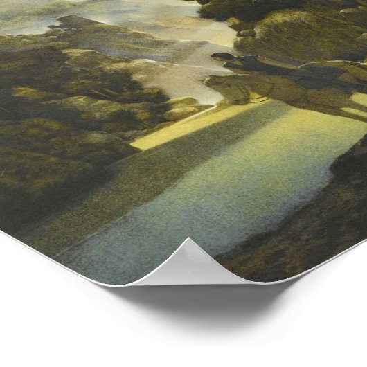 Maxfield Parrish Aucassin sucht nach Nicolette Poster (Ecke)