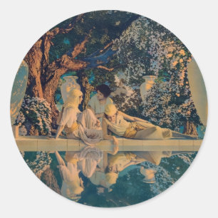Maxfield Parrish Der Garten Allahs 1918 Fine Art Runder Aufkleber