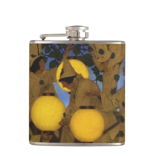 Maxfield Parrish Die Laternen Träger 1908 Vintage Flachmann (Vorderseite)