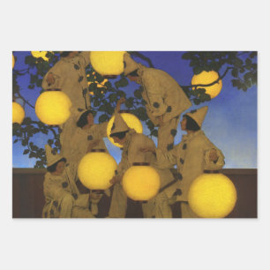 Maxfield Parrish Die Laternen Träger 1908 Vintage Geschenkpapier Set