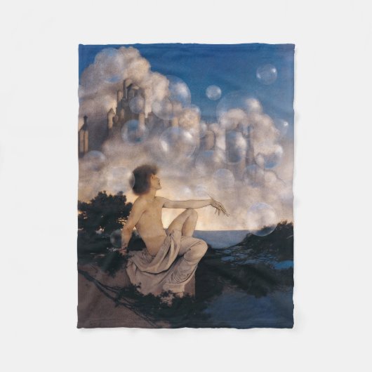 Maxfield Parrish Luftschlösser 1904 Vintage Fantas Fleecedecke (Vorderseite)