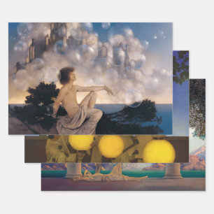 Maxfield Parrish Luftschlösser 1904 Vintage Fantas Geschenkpapier Set