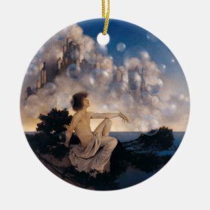 Maxfield Parrish Luftschlösser 1904 Vintage Fantas Keramik Ornament