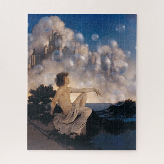 Maxfield Parrish Luftschlösser 1904 Vintage Fantas Puzzle (Vertikal)