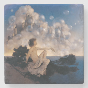 Maxfield Parrish Luftschlösser 1904 Vintage Fantas Steinuntersetzer