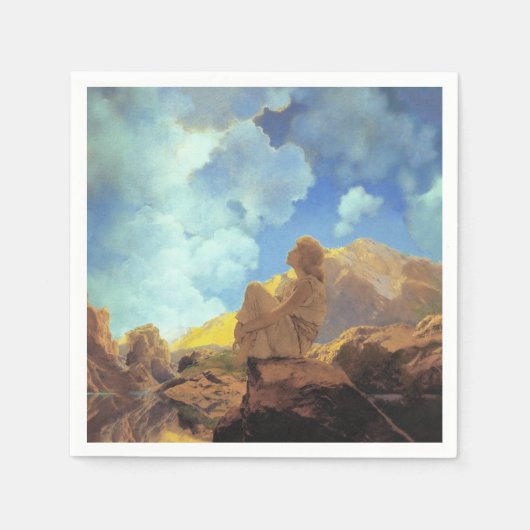 Maxfield Parrish Morgen 1922 Wolke Blau Fine Art Serviette (Vorderseite)
