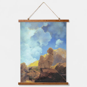 Maxfield Parrish Morgen 1922 Wolken Blau Fine Art Wandteppich Mit Holzrahmen