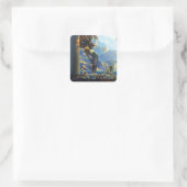 Maxfield Parrish Tagesanbruch Quadratischer Aufkleber (Tasche)