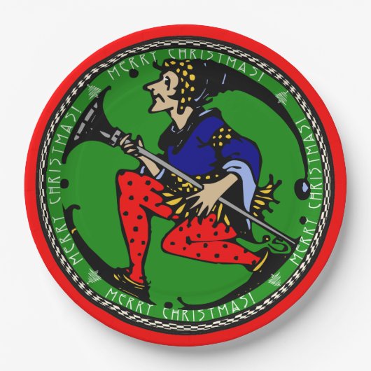 Maxfield Parrish-y Christmas Elf (Cookie Tray) Pappteller (Vorderseite)