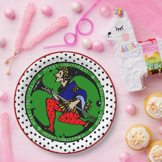 Maxfield Parrish-y Christmas Elf Pappteller (Party)