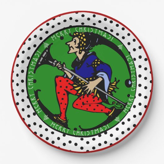 Maxfield Parrish-y Christmas Elf Pappteller (Vorderseite)